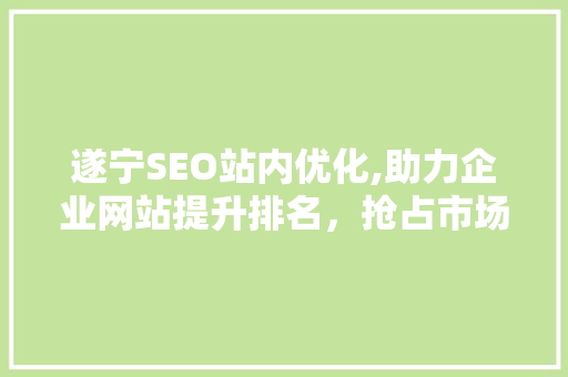 遂宁SEO站内优化,助力企业网站提升排名，抢占市场先机