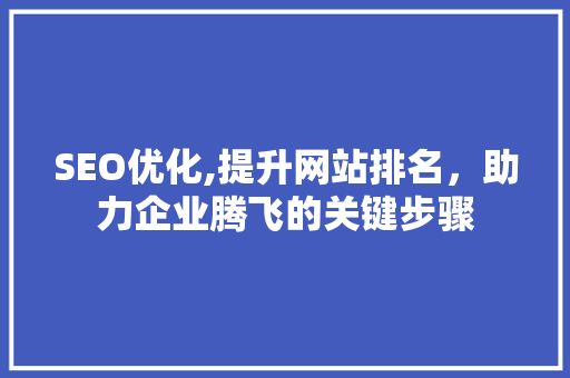 SEO优化,提升网站排名，助力企业腾飞的关键步骤  第1张