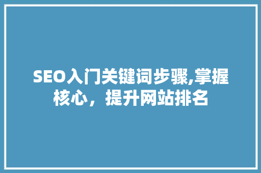 SEO入门关键词步骤,掌握核心，提升网站排名