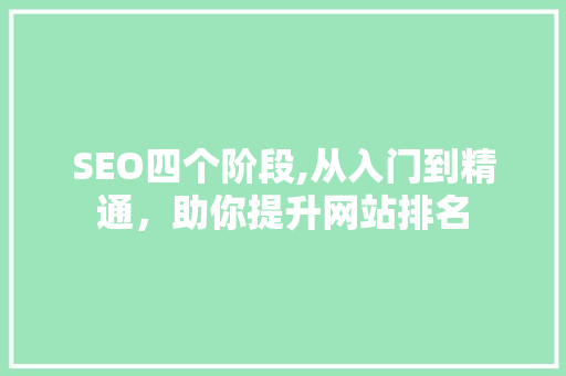SEO四个阶段,从入门到精通，助你提升网站排名