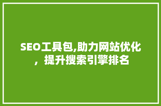 SEO工具包,助力网站优化，提升搜索引擎排名