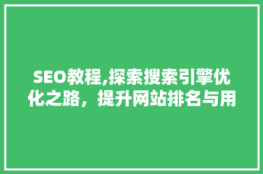 SEO教程,探索搜索引擎优化之路，提升网站排名与用户体验  第1张