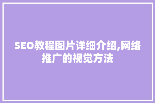 SEO教程图片详细介绍,网络推广的视觉方法
