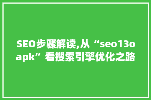 SEO步骤解读,从“seo13oapk”看搜索引擎优化之路