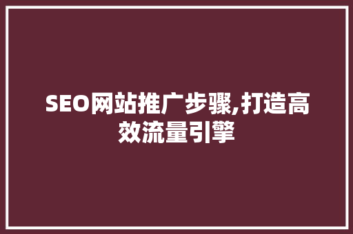 SEO网站推广步骤,打造高效流量引擎