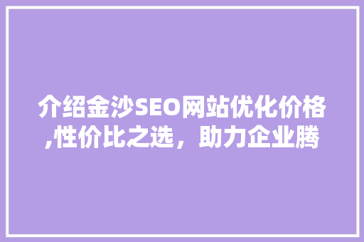 介绍金沙SEO网站优化价格,性价比之选，助力企业腾飞
