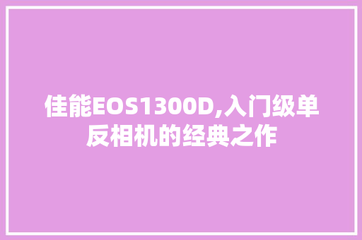 佳能EOS1300D,入门级单反相机的经典之作
