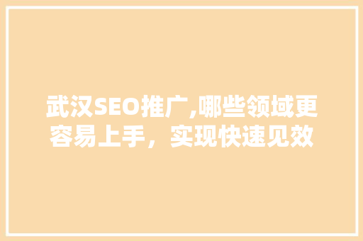 武汉SEO推广,哪些领域更容易上手，实现快速见效