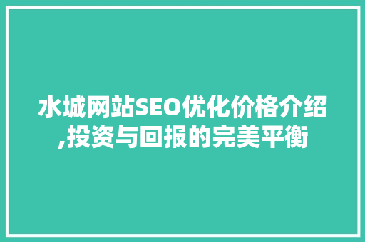 水城网站SEO优化价格介绍,投资与回报的完美平衡  第1张