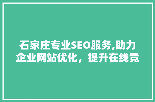 石家庄专业SEO服务,助力企业网站优化，提升在线竞争力