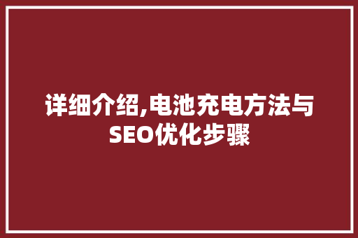 详细介绍,电池充电方法与SEO优化步骤