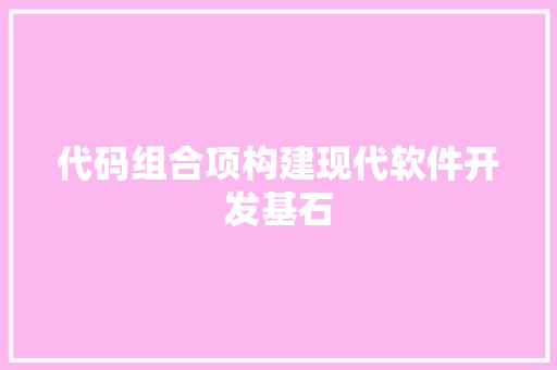 代码组合项构建现代软件开发基石
