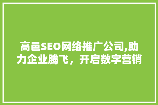 高邑SEO网络推广公司,助力企业腾飞，开启数字营销新时代  第1张