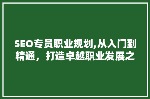 SEO专员职业规划,从入门到精通，打造卓越职业发展之路  第1张