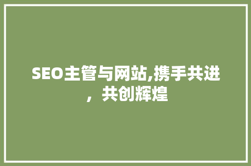 SEO主管与网站,携手共进，共创辉煌