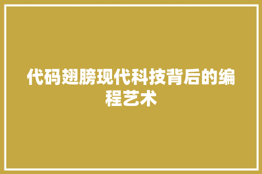 代码翅膀现代科技背后的编程艺术  第1张