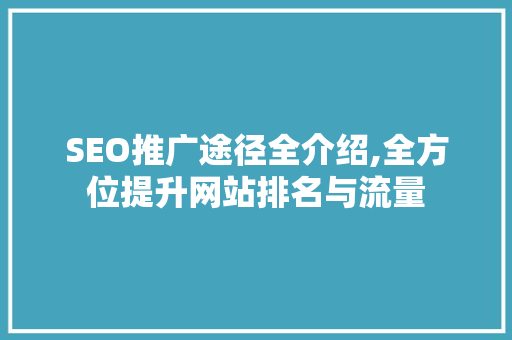 SEO推广途径全介绍,全方位提升网站排名与流量  第1张