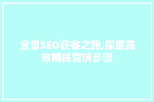宜昌SEO获客之路,探索高效网络营销步骤