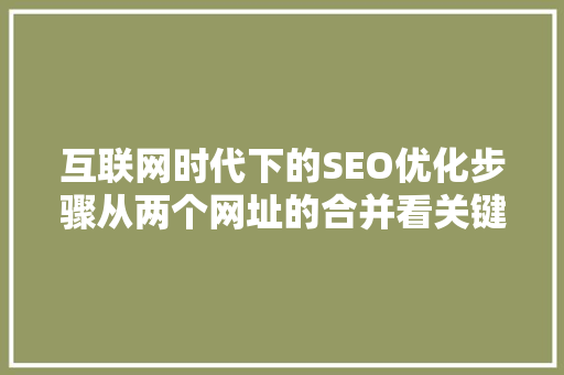 互联网时代下的SEO优化步骤从两个网址的合并看关键词布局与内容营销