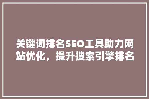 关键词排名SEO工具助力网站优化，提升搜索引擎排名
