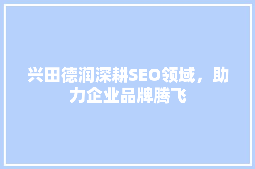 兴田德润深耕SEO领域，助力企业品牌腾飞