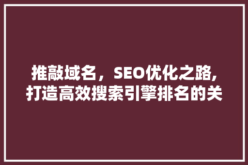 推敲域名，SEO优化之路,打造高效搜索引擎排名的关键