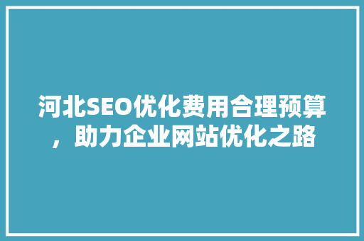 河北SEO优化费用合理预算，助力企业网站优化之路