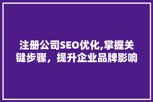 注册公司SEO优化,掌握关键步骤，提升企业品牌影响力  第1张