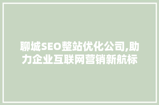 聊城SEO整站优化公司,助力企业互联网营销新航标