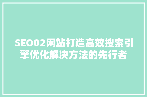 SEO02网站打造高效搜索引擎优化解决方法的先行者