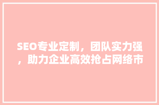 SEO专业定制，团队实力强，助力企业高效抢占网络市场