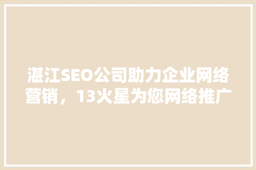 湛江SEO公司助力企业网络营销，13火星为您网络推广的奥秘
