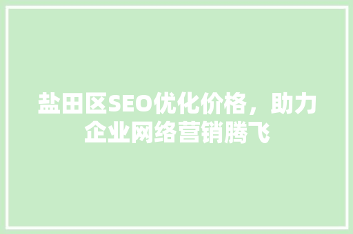 盐田区SEO优化价格，助力企业网络营销腾飞
