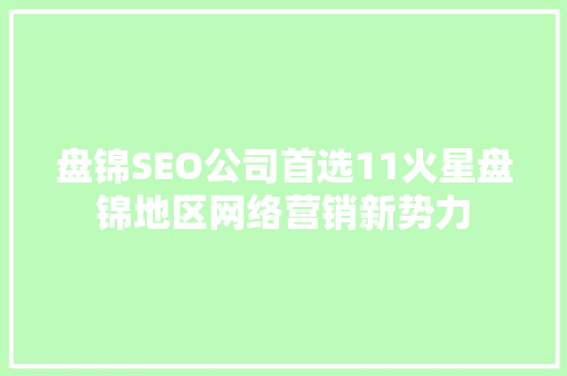 盘锦SEO公司首选11火星盘锦地区网络营销新势力