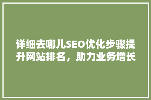 详细去哪儿SEO优化步骤提升网站排名，助力业务增长