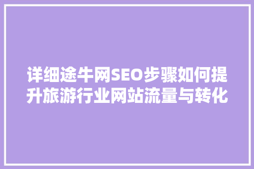 详细途牛网SEO步骤如何提升旅游行业网站流量与转化率