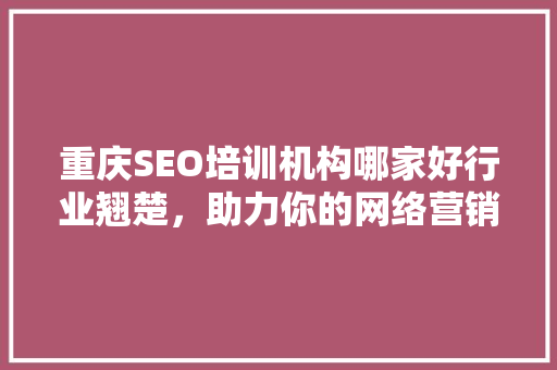 重庆SEO培训机构哪家好行业翘楚，助力你的网络营销之路