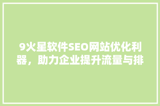 9火星软件SEO网站优化利器，助力企业提升流量与排名