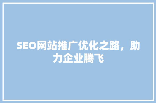 SEO网站推广优化之路，助力企业腾飞
