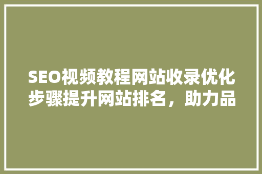 SEO视频教程网站收录优化步骤提升网站排名，助力品牌增长