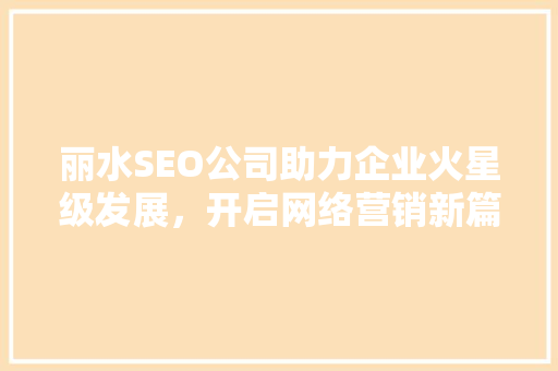 丽水SEO公司助力企业火星级发展，开启网络营销新篇章  第1张