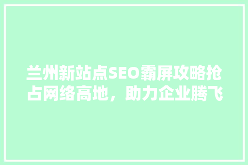 兰州新站点SEO霸屏攻略抢占网络高地，助力企业腾飞