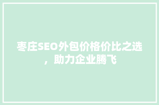 枣庄SEO外包价格价比之选，助力企业腾飞