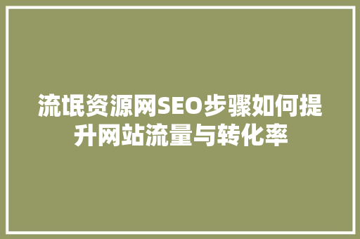 流氓资源网SEO步骤如何提升网站流量与转化率