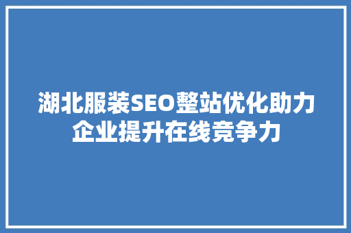 湖北服装SEO整站优化助力企业提升在线竞争力
