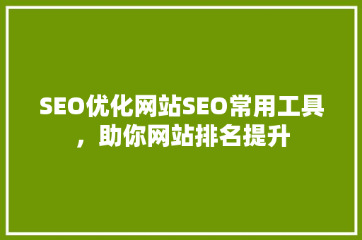 SEO优化网站SEO常用工具，助你网站排名提升