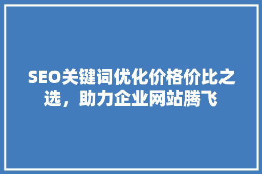 SEO关键词优化价格价比之选，助力企业网站腾飞