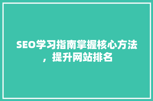SEO学习指南掌握核心方法，提升网站排名
