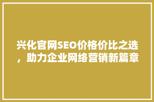 兴化官网SEO价格价比之选，助力企业网络营销新篇章