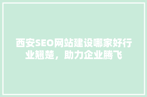 西安SEO网站建设哪家好行业翘楚，助力企业腾飞